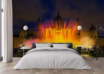 Magic Fountain light show in Barcelona Wall mural