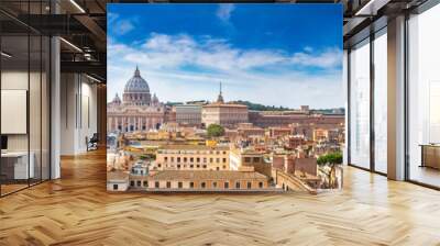 Rome and Basilica of St. Peter in Vatican Wall mural