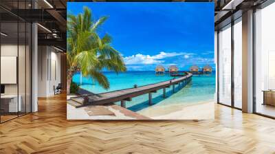 Water Villas (Bungalows) in the Maldives Wall mural