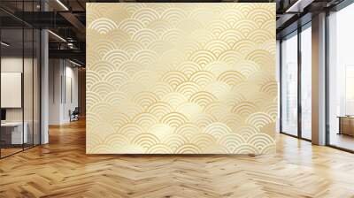 Chinese traditional pattern background. Abstract texture ornament. East Asian decorative vector decoration. Gold luxury wealth. Wall mural