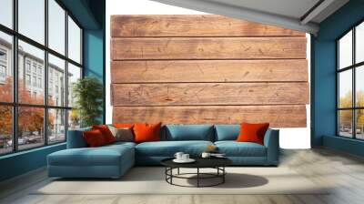 aged wooden board surface isolated on white Wall mural