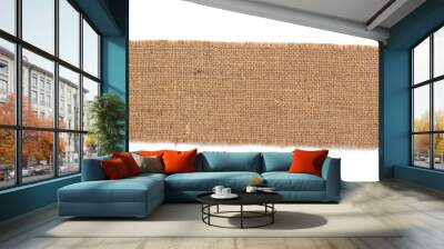 burlap hessian sacking texture  at white background Wall mural