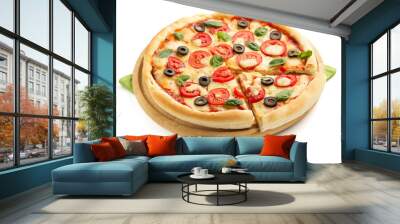 margarita pizza isolated on white Wall mural