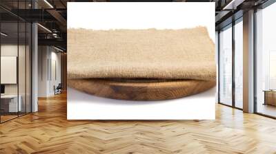 sack burlap napkin at cutting board Wall mural