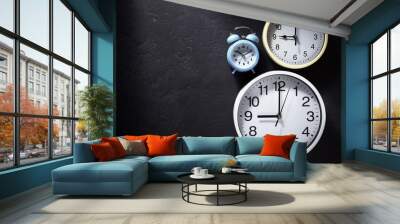 wall clock  at black background Wall mural