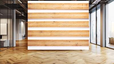 wooden board, beam or bars on white background Wall mural