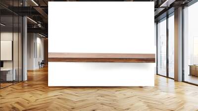 wooden shelf isolated on white Wall mural