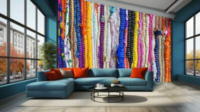 brazil textiles background of bright rugs Wall mural