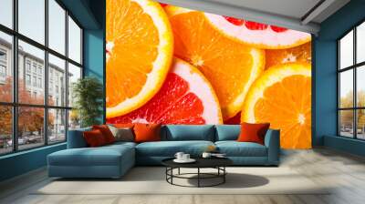 grapefruits  and oranges background Wall mural