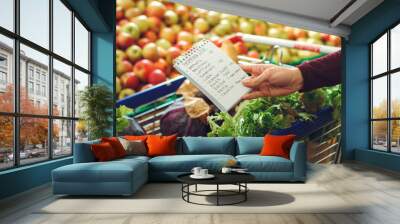 Person shopping at the grocery shop food concept Wall mural