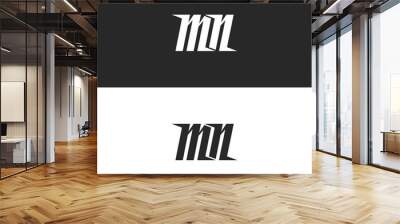 Letters mn logo, two letters monogram m and n initials modern emblem for business or wedding card Wall mural