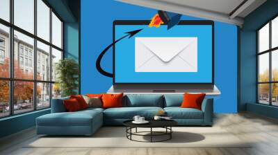 email marketing concep in flat design, vector, illustration Wall mural