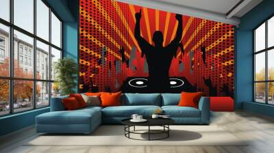 dj in red Wall mural