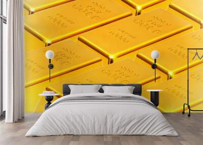 Gold ingots  background Wall mural