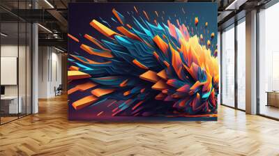 Discover a dreamy 3D abstract background blending pastel colors and swirling shapes. Realistic rendering, high-quality textures, soft lighting, smooth reflections, and detailed 8K resolution. Wall mural