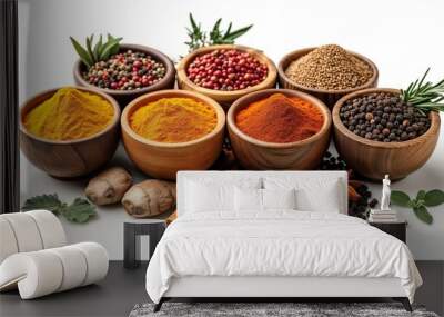 Aromatic herbs and spices enhancing the flavors of nourishing dishes Wall mural