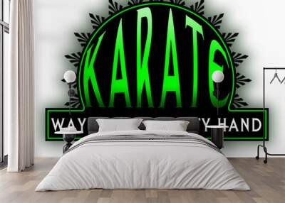 Emblema karate verde com setas Wall mural