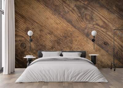 Brown wood texture. Abstract background Wall mural