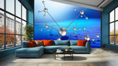 molecular lattice on art background Wall mural