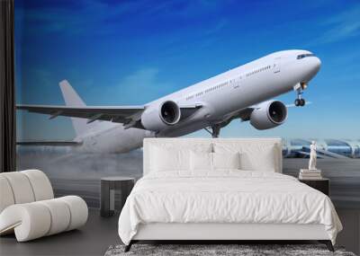 plane is flying-off Wall mural