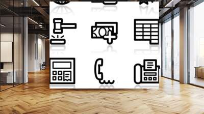 finance black contour web icons v2 set 2 Wall mural