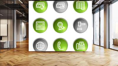 Finance web icons set 2, green and grey circle buttons series Wall mural