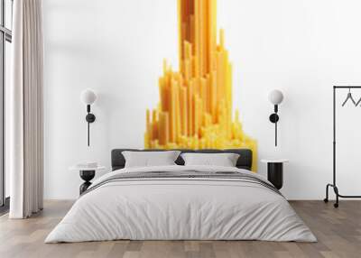 Bunch of spaghetti pasta isolated on white Wall mural