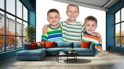 three fashion joyful boys Wall mural