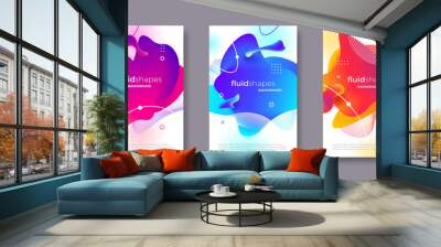 Set of banner with abstract modern fluid shapes with gradient color. Different liquid shape and line elements. Abstract design for poster, flyer, brochure, cover, magazine and etc. Wall mural