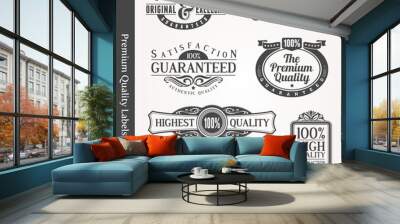 Vector decorative ornamental emblems of quality Wall mural