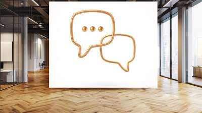 White and golden speech bubble. Dialogue concept design. Vector illustration. Wall mural