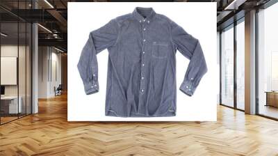 gray mens shirt. on a white background. Wall mural