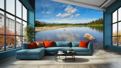 Taiga river Shchugor in the national Park Yugyd VA. Wall mural