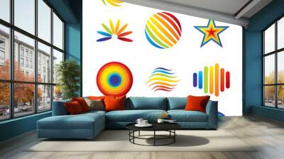 Vector colorful symbols for your business artwork Wall mural