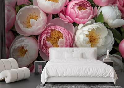 pink and white roses Wall mural