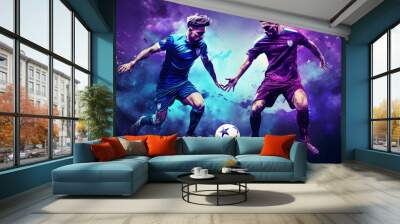 soccer players in action Wall mural