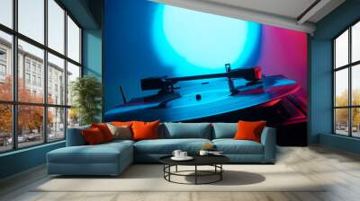 abstract musical background with vinyl Wall mural