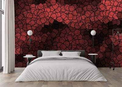 Abstract vector background. Geometric figures. Red cubes. eps 10 Wall mural