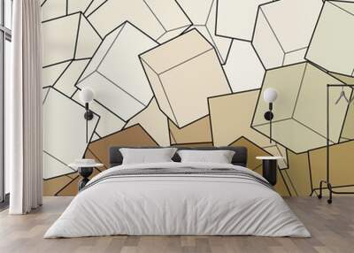 Beige cubes. Design element. polygonal style. Abstract illustration. eps 10 Wall mural