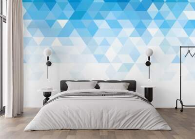 Blue geometric background. Template with triangular design. eps 10 Wall mural