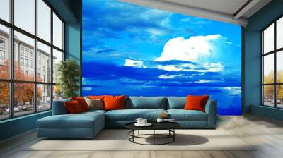 blue sky with clouds Wall mural