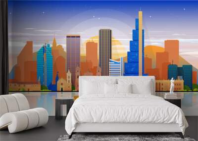 Bogota ( Columbia ) city skyline at sky background.  Wall mural