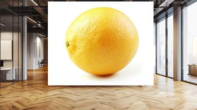 Bright lemon isolated on white background, a sweet and juicy citrus fruit in vibrant yellow color Wall mural