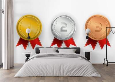 Champion gold, silver and bronze Wall mural