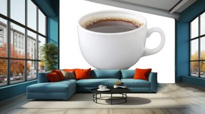 Coffee mug with coffee on a white background Wall mural