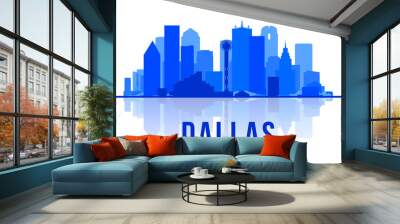 Dallas Texas skyline vector illustration. Background with city panorama. Business travel and tourism concept with modern buildings. Image for presentation, banner, web site. Wall mural