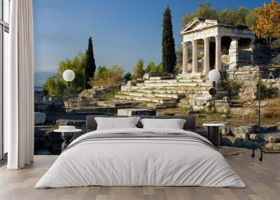 Eleusinian Mysteries. Ruins of the Famous Temple of Demeter in Eleusis, Greece Wall mural