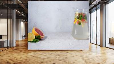 fresh lemonade with lemon and mint Wall mural