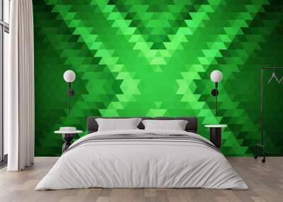 Geometric pattern, polygon triangles vector background in green tones. Illustration pattern. eps 10 Wall mural