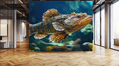 Lingcod Fish. Underwater Animal in the Sea, Nature Marine Life Wall mural